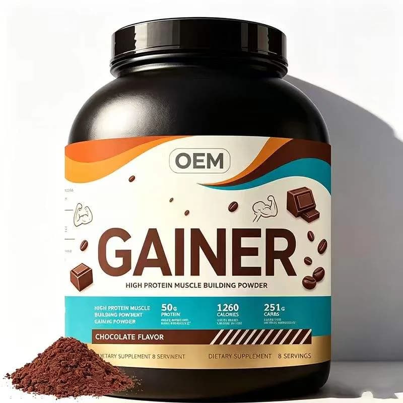 Gainer High Protein Muscle Building Powder Chocolate Flavor 1260g 50g Protein 25 Servings