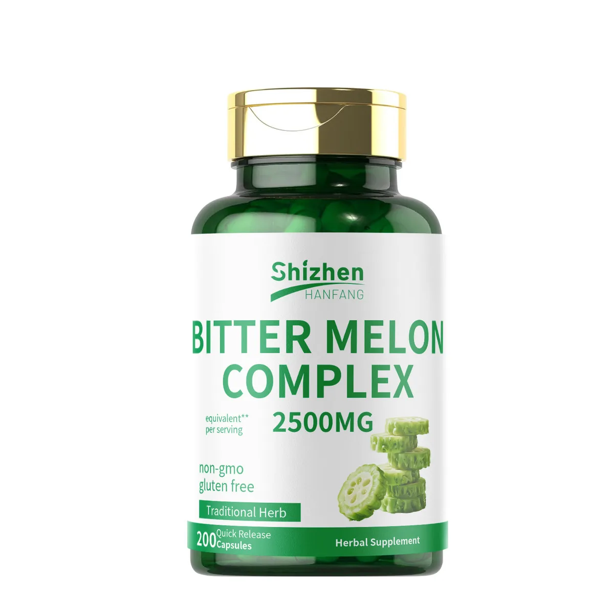 OEM Bitter Melon Complex 2500MG Capsules - 200 Count Quick Release Non-GMO Gluten-Free Herbal Supplement Antioxidant
