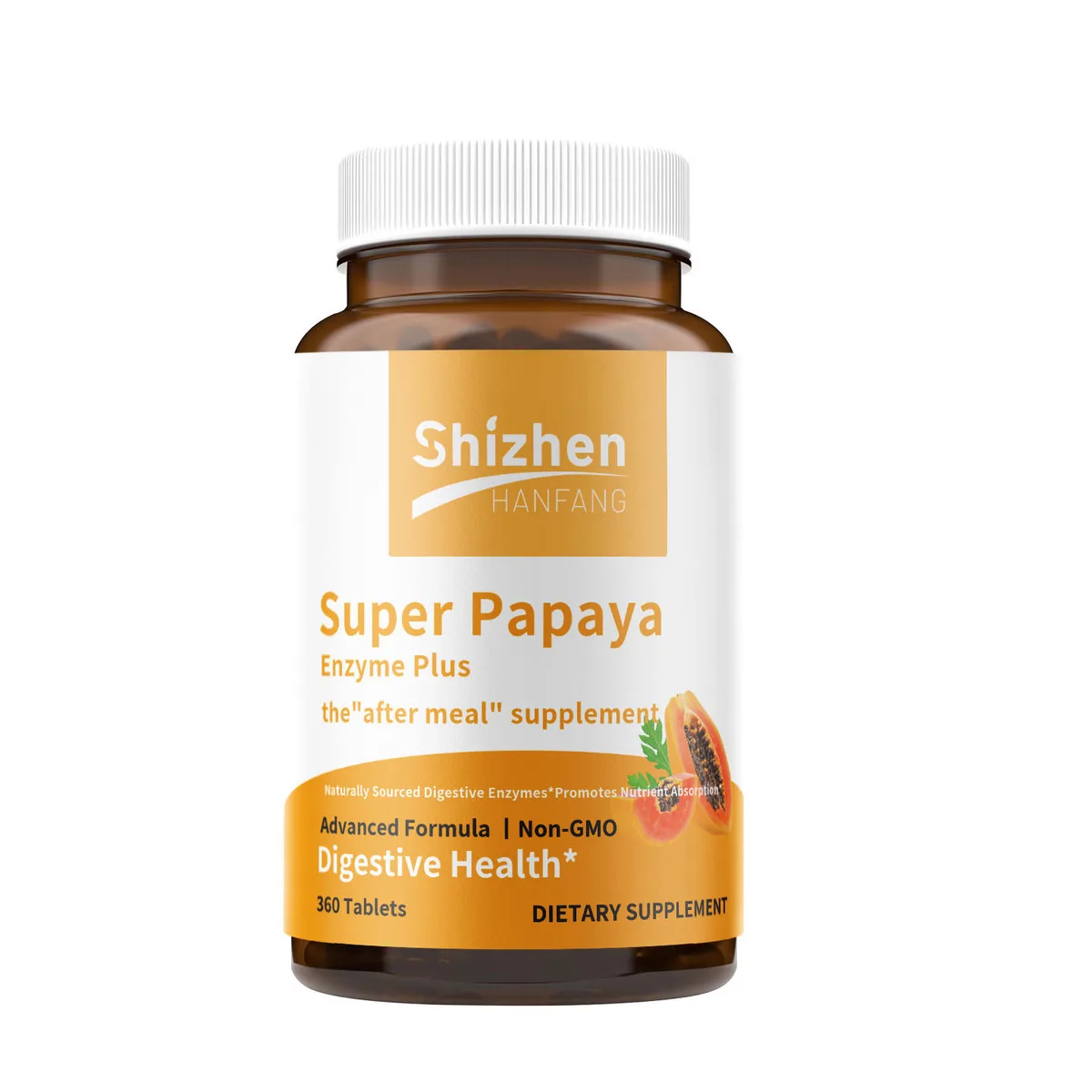 OEM/ODM Super Papaya Enzyme Plus The"after Meal" Supplemeny Non-GMO Digestive Health 360 Tablets DIETARY SUPPLEMENT
