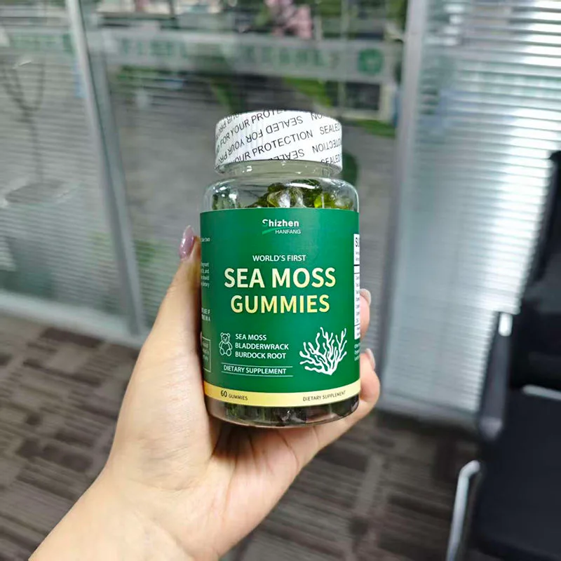Private Label Sea Moss Gummies Dietary Supplement with Black Wrack and Burdock Root Powerful Antioxidant and Support Immunity