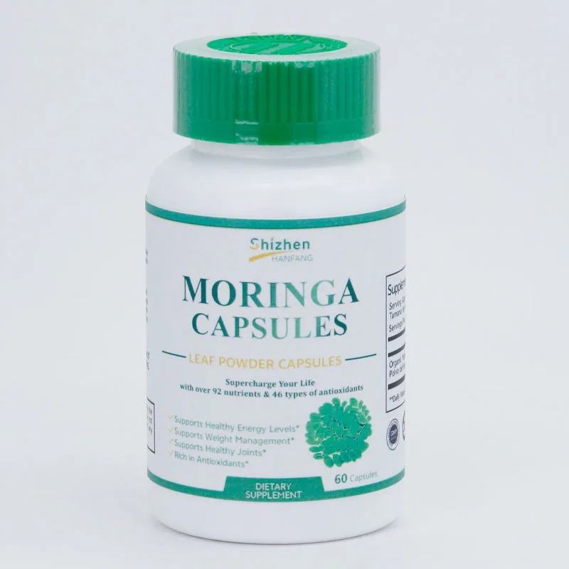 Private Label Moringa Capsules Moringa Powder Extract Capsule Supplement Green Superfood Support Metabolism