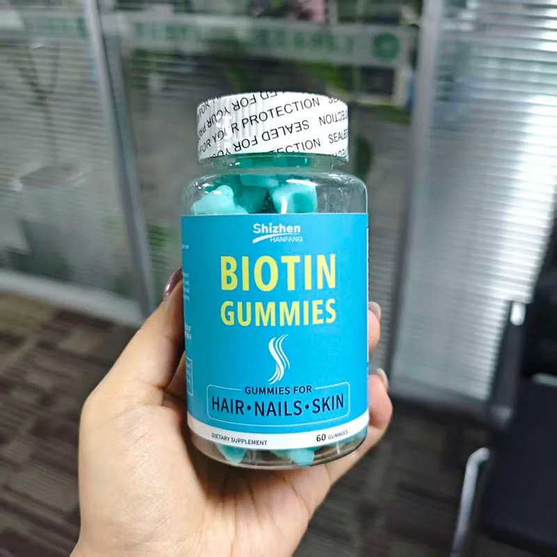 Private Label Beauty Hair Skin Nails Biotin Collagen Gummy Whitening Skin Vitamin Bear Vegan Biotin Collagen Gummies