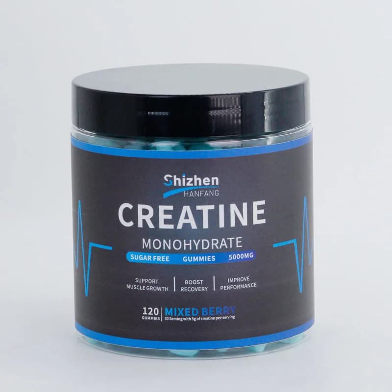 Custom Sports Pre Workout Muscle Growth Pills 5000mg Creatine Monohydrate Gummies Energy Boosting Creatine Gummy Supplement