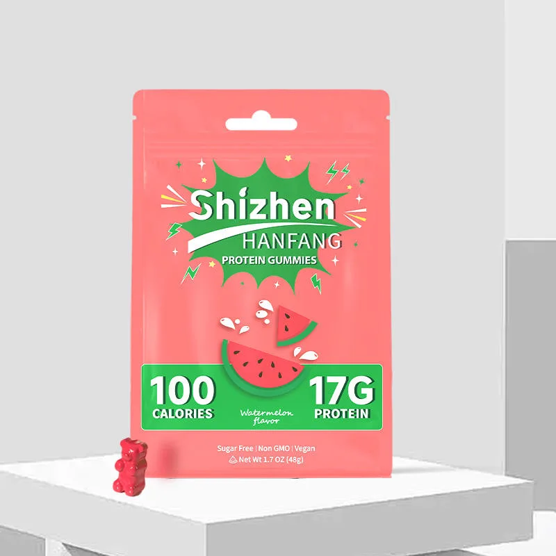 OEM Customized Watermelon Whey Protein Gummies for Energy Enhancement Containing 17g of Muscle-boosting Whey Protein Isolate