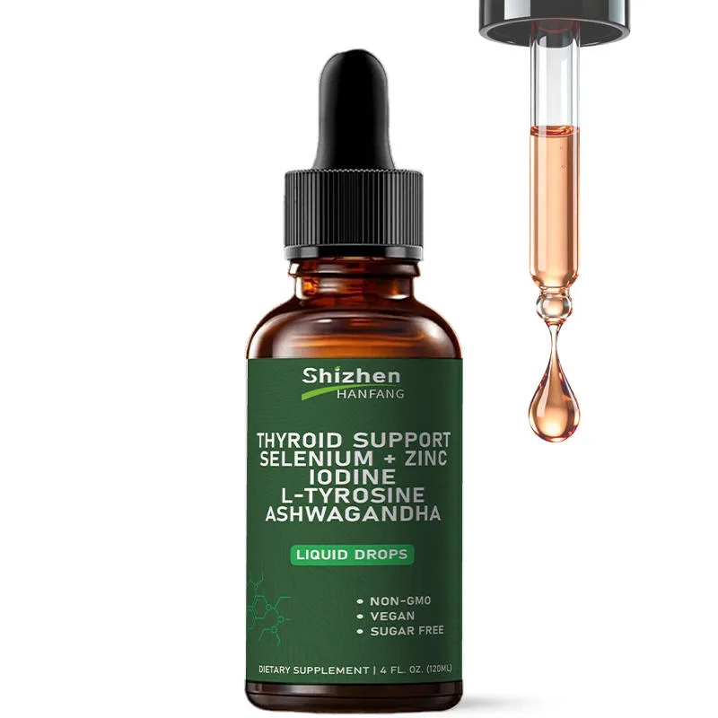 Thyroid Support Liquid Drops with Ashwagandha for Hormone Balance and Weight Management