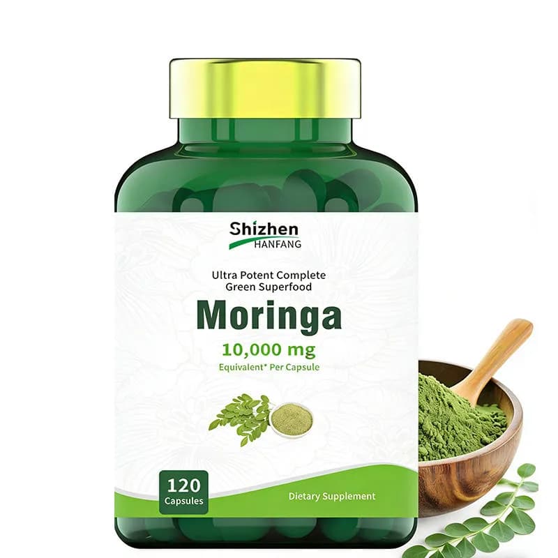 Factory Customized Natural Formula Antioxidant Complete Green Moringa Capsules for Immune Support Overall Wellness
