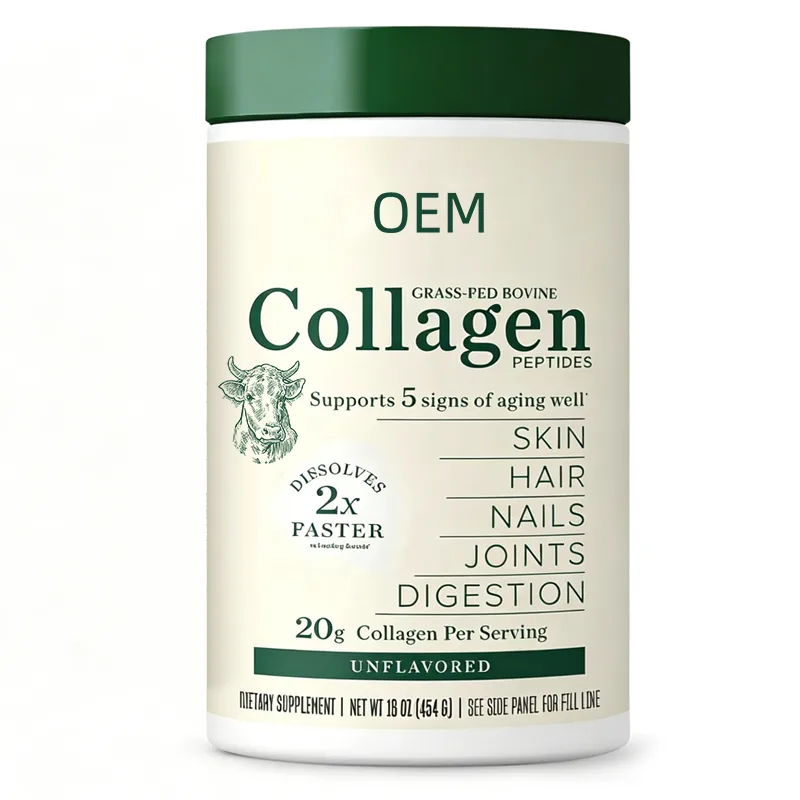 Grass Fed Collagen Peptides 20g Per Serving Skin Hair Nails Joints Digestion Unflavored Easy Mixing 454g
