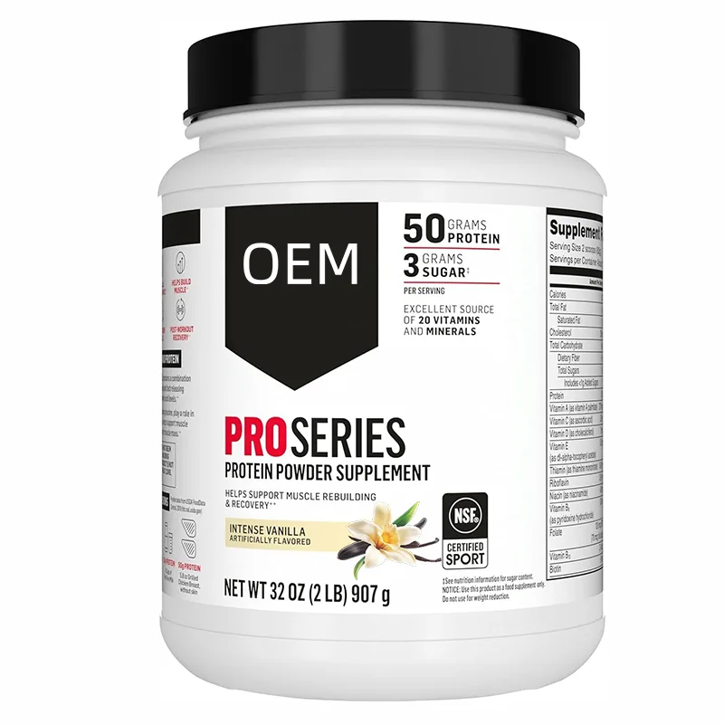 Pro Series Protein Powder 50g Protein 1g Sugar 20 Vitamins Minerals Muscle Recovery Intense Vanilla 2LB (907g)