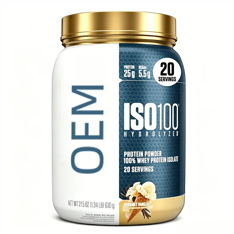 ISO100 Hydrolyzed Whey Protein Isolate 25g Protein Fast Absorption Zero Sugar Gluten Free Gourmet Vanilla 20 Servings