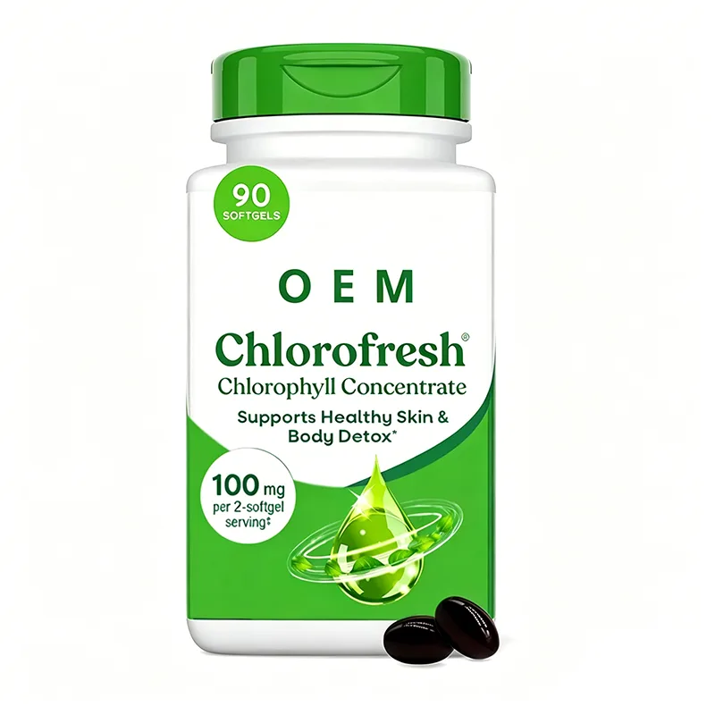 OEM Chlorofresh Chlorophyll Concentrate 100mg Per 2 Softgel Serving Supports Skin Health Body Detox 90 Softgels