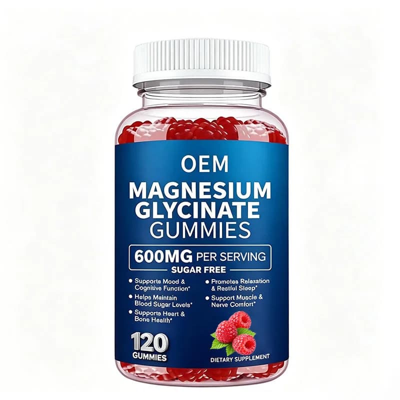 OEM Magnesium Glycinate Gummies 600mg Per Serving Sugar Free 120 Gummies Dietary Supplement