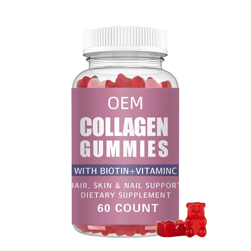 Collagen Gummies with Biotin and Vitamin C for Hair Skin and Nail Support 60 Count OEM Dietary Supplement Beauty Formula