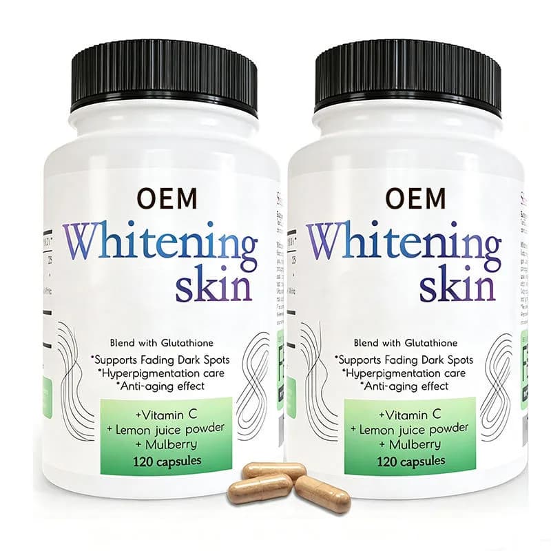 OEM Whitening Skin Blend with Glutathione Vitamin C Lemon Juice Powder and Mulberry 120 Capsules Anti Aging Dark Spot Support