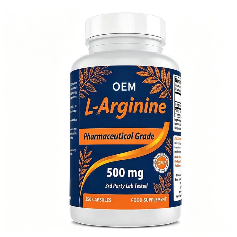 L Arginine 500mg 250 Capsules 3rd Party Lab Tested GMP Certified OEM Food Supplement for Wellness Support