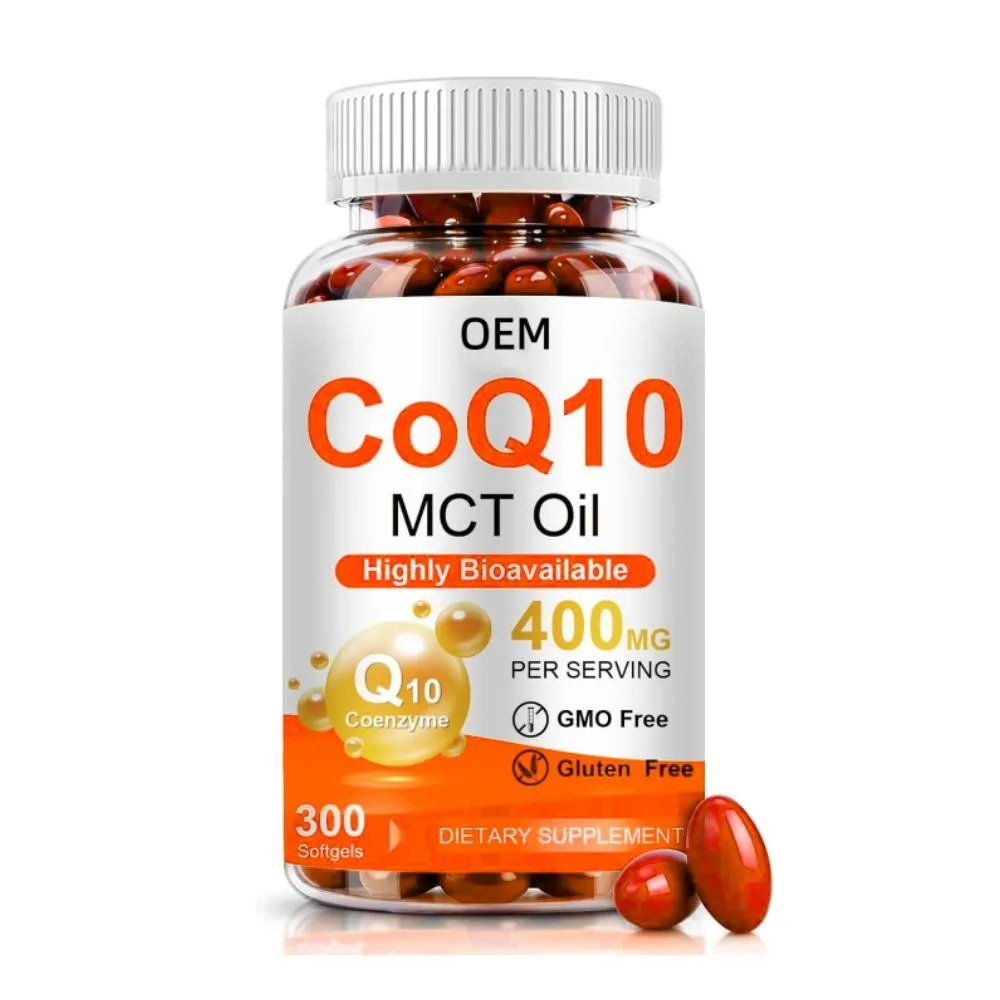 OEM CoQ10 400mg Softgels with MCT Oil GMO Free Gluten Free Dietary Supplement 300 Count