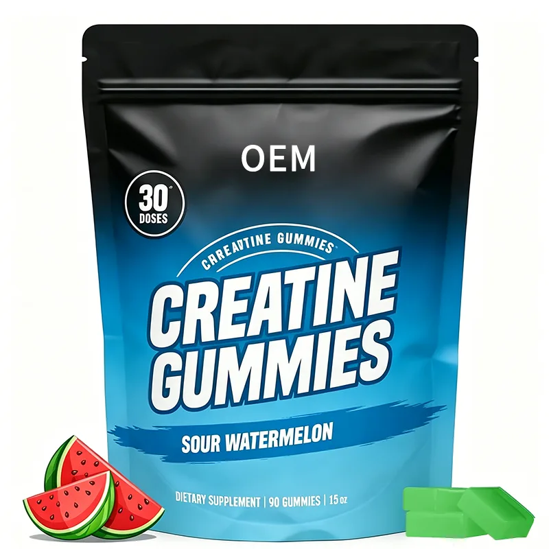 Creatine Gummies Sour Watermelon Flavor 90 Dose Count OEM Supplement for Daily Wellness