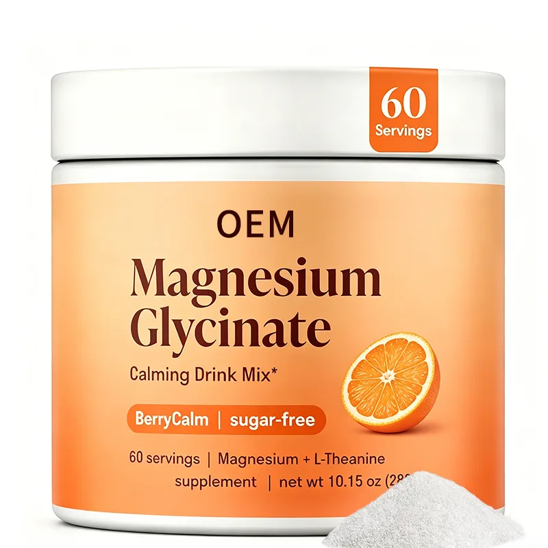 Magnesium Glycinate Calming Drink Mix Berry Calm Flavor Sugar Free with L Theanine 60 Servings Net Wt 10.15oz OEM Supplement