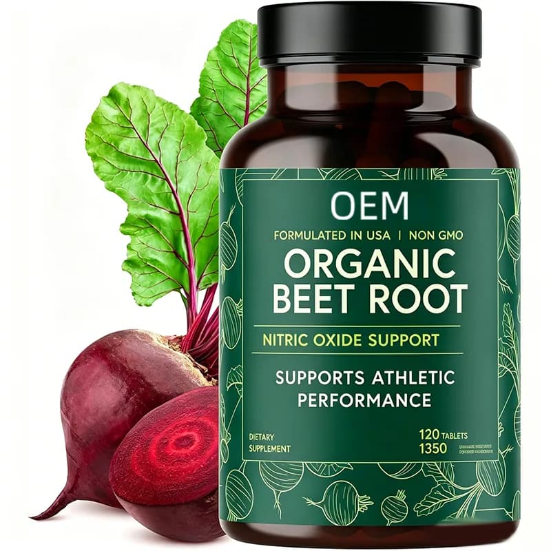 Beet Root 1350mg Nitric Oxide Support Tablets 120 Count Non GMO OEM Supplement for Athletic Performance