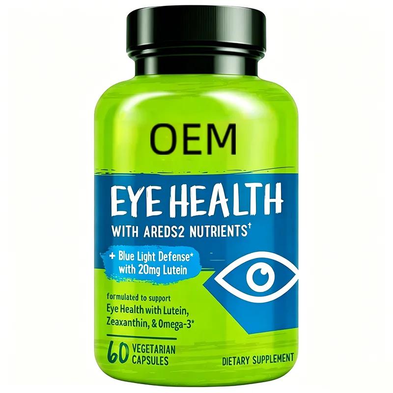 Eye Health Formula with AREDS2 Nutrients Lutein 20mg Zeaxanthin and Omega 3 60 Vegetarian Capsules OEM Supplement
