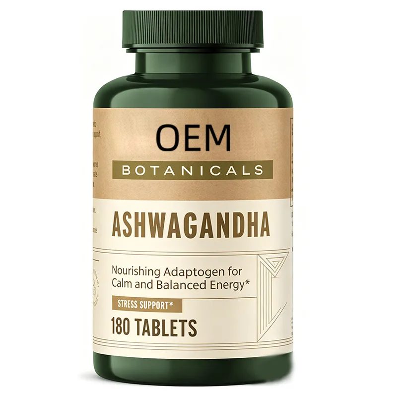 Botanicals Ashwagandha Tablets for Calm and Balanced Energy Stress Support 180 Count OEM Dietary Supplement