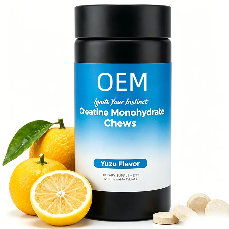 Creatine Monohydrate Chews Yuzu Flavor 120 Chewable Tablets OEM Dietary Supplement for Daily Wellness