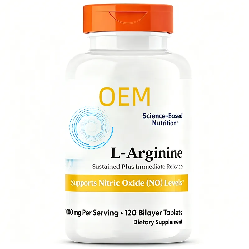 L Arginine Bilayer Tablets 1000mg Sustained Plus Immediate Release 120 Count OEM Supplement for Nitric Oxide Support