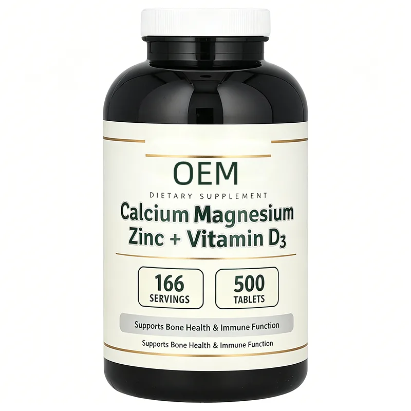 Calcium Magnesium Zinc with Vitamin D3 500 Tablets 166 Servings OEM Supplement for Bone Health and Immune Function Support