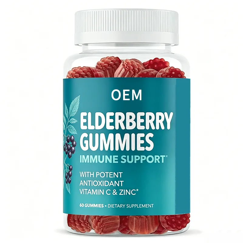 Elderberry Gummies Immune Support with Vitamin C and Zinc Potent Antioxidant Formula 60 Gummies OEM Supplement