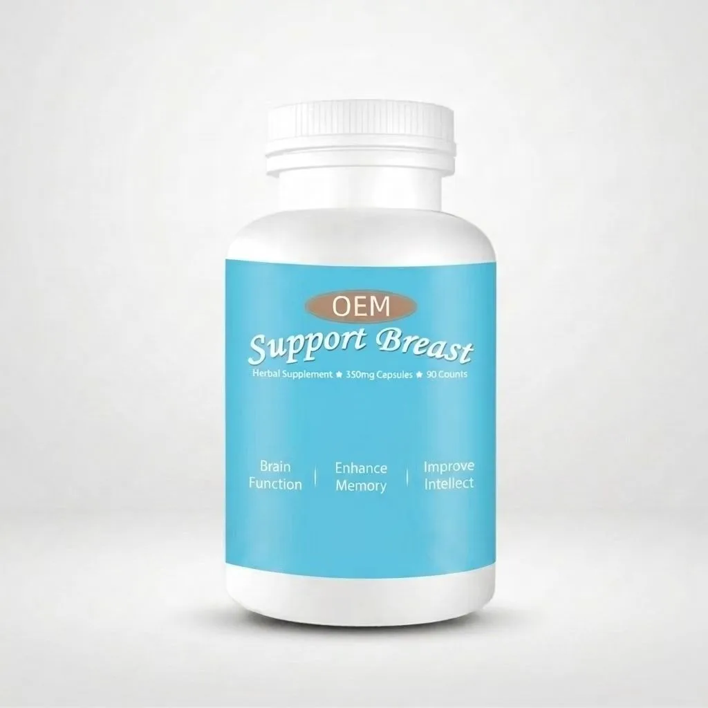 Custom Private Label Dual Herbal Breast Brain Care Capsules Women Breast Wellness Memory Support Pills Bulk Supply