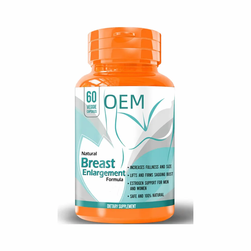 OEM Wholesale Natural Breast Enlargement Veggie Capsules, Lift Firm Sagging Bust Support for Men Women 60 Counts