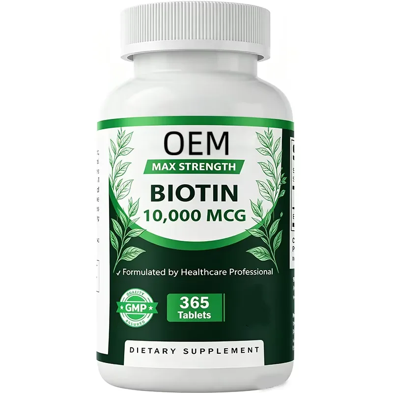 OEM Max Strength Biotin Tablets 10000mcg 365 Count GMP Certified Healthcare Formula Daily