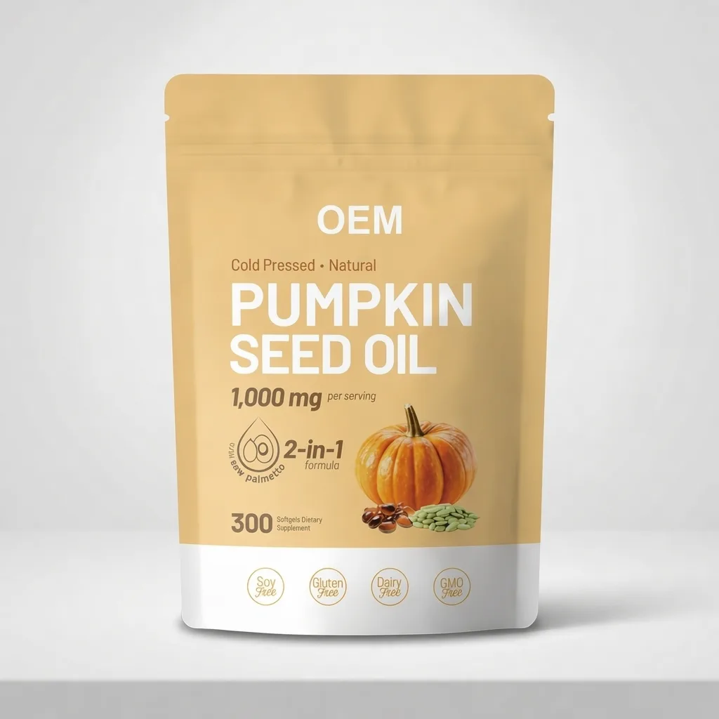 Pumpkin Seed Oil 1000mg Per Serving Cold Pressed Natural 300 Capsules Soy Free Gluten Free Dairy Free Non GMO OEM Supplement