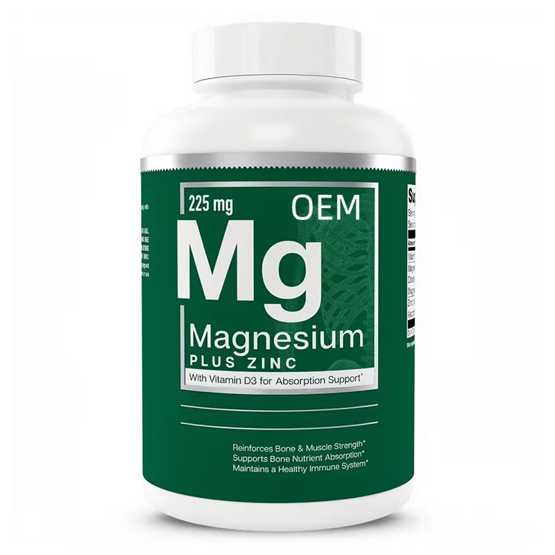 Bulk OEM Magnesium Plus Zinc Mineral Capsules Infused Vitamin D3 Boost Nutrient Absorption Support Bone Strength