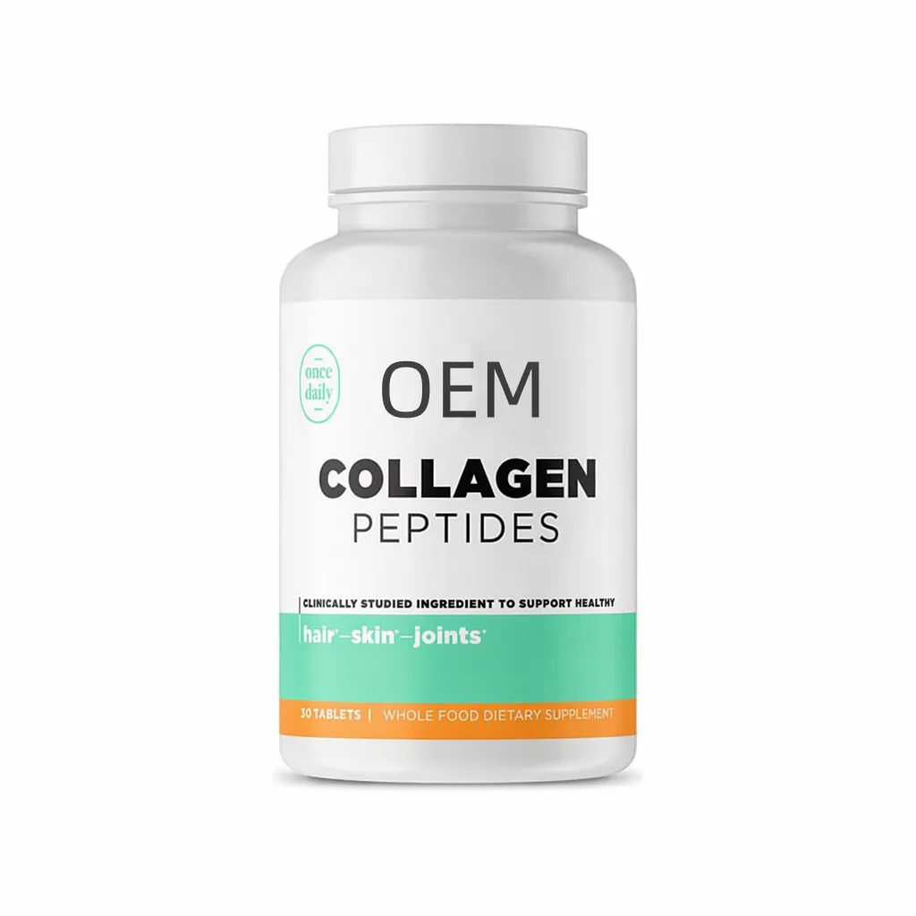 Once Daily Collagen Peptides Tablets 30 Count OEM Wholefood Dietary Supplement for Hair Skin and Joints