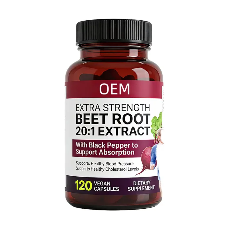 Bulk OEM Extra Strength Beet Root 20:1 Vegan Capsules Black Pepper Complex Maintain Healthy Blood Pressure