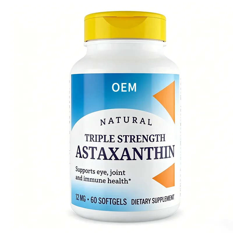 Natural Triple Strength Astaxanthin Softgels 60 Count OEM Dietary Supplement for Eye Joint and Immune Support