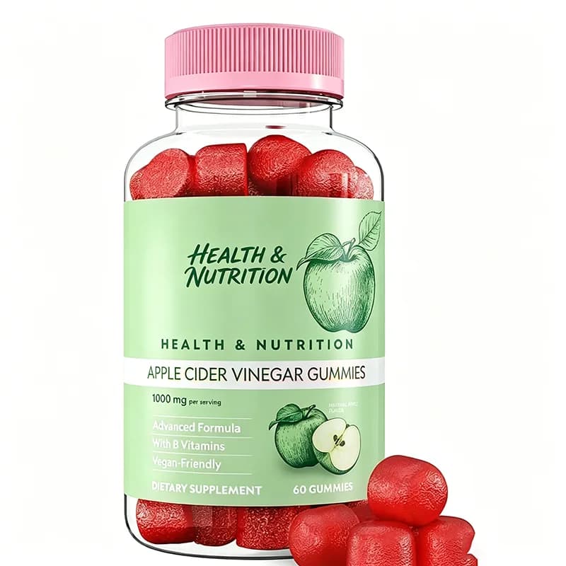 Apple Cider Vinegar Gummies 1000mg with B Vitamins Vegan Friendly 60 Count OEM Supplement