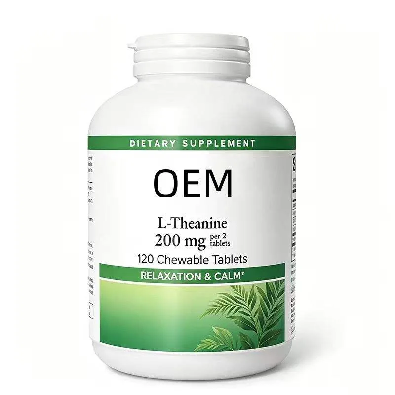 OEM L-Theanine 200mg Chewable Tablets Smooth Mild Flavor 120 Count Dietary Supplement