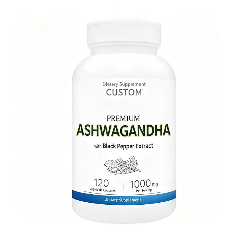 Premium Ashwagandha 1000mg with Black Pepper Extract 120 Vegetable Capsules OEM Dietary Supplement