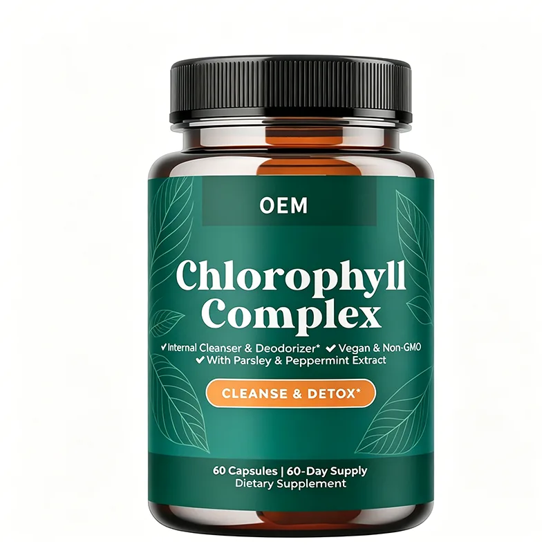 Chlorophyll Complex Capsules 60 Count 60 Day Supply Vegan Non GMO with Parsley and Peppermint OEM Supplement