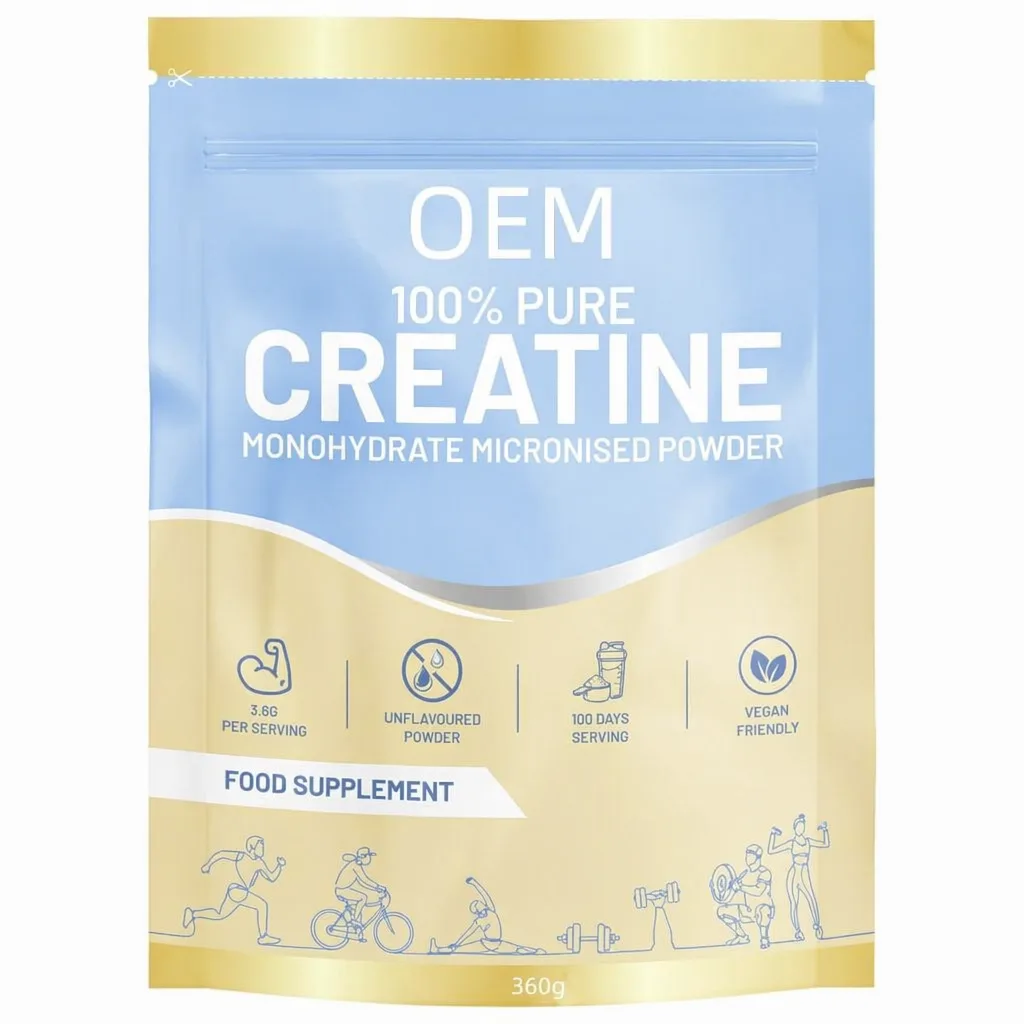 Bulk OEM Pure Creatine Monohydrate Micronised Powder Unflavored Vegan Formula Boost Muscle Power