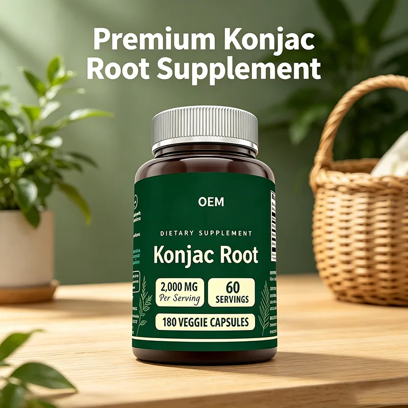 OEM 180 Konjac Root Veggie Capsules Concentrated Plant Fiber Formula Produce Long-Lasting Fullness to Cut Unnecessary Overeating