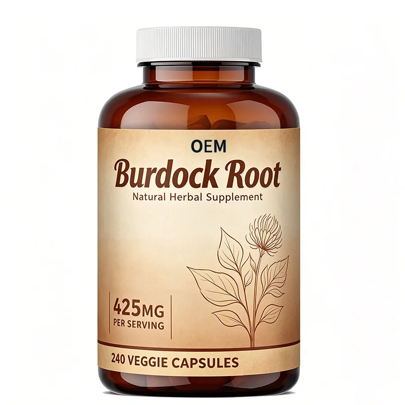 OEM Bulk Burdock Root Vegetarian Pill Concentrated Herbal Extract Support Mild Body Cleansing During Busy Daily Schedules