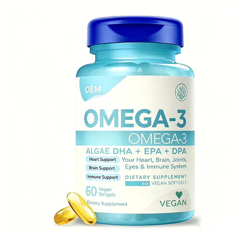 OEM Bulk Algae Omega3 Vegan Pill DHA EPA DPA Sustain Daily Brain Sharpness and Stabilize Baseline Immunity