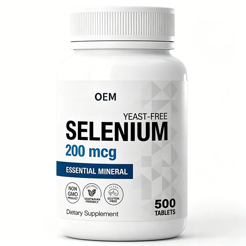 OEM Wholesale 500 Selenium Tablets 200mcg Yeast-Free Non-GMO Gluten Free Antioxidant Mineral Dietary Supplement