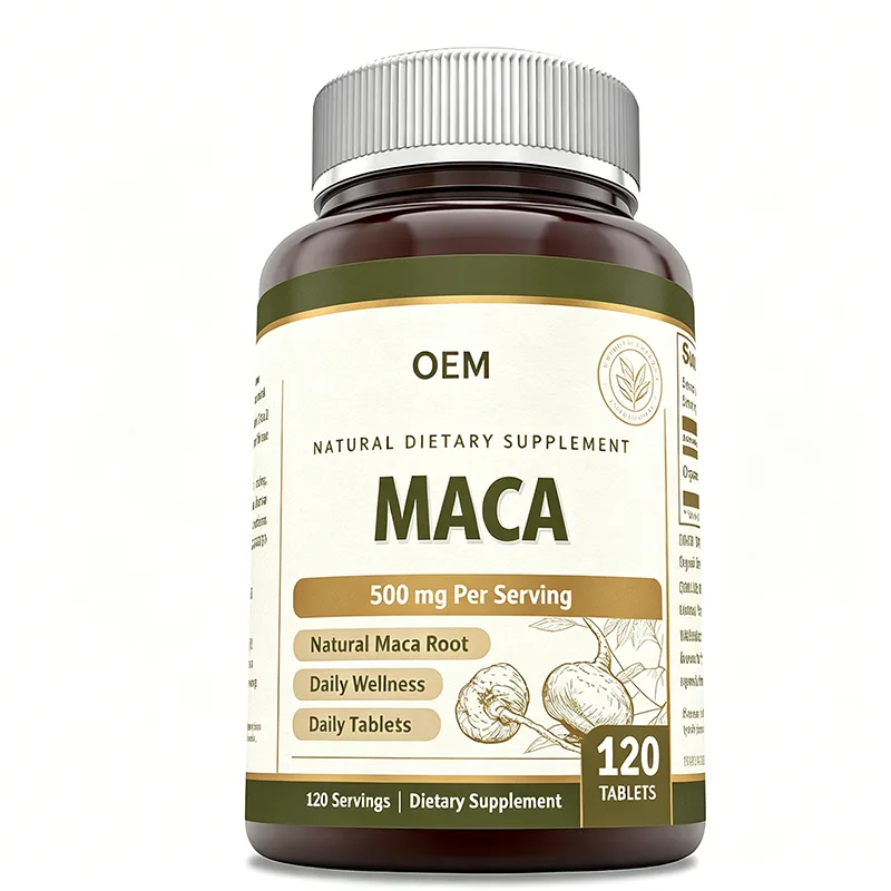 OEM Wholesale 120 Maca Root Tablets 500mg Per Serving Natural Plant Extract Daily Vitality Boost Dietary Supplement