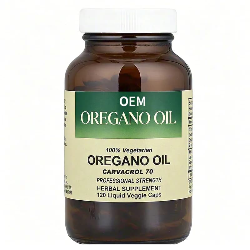 OEM Wholesale 120 Oregano Oil Vegan Capsules 70% Carvacrol Professional Plant Antioxidant Daily Wellness Dietary Supplement