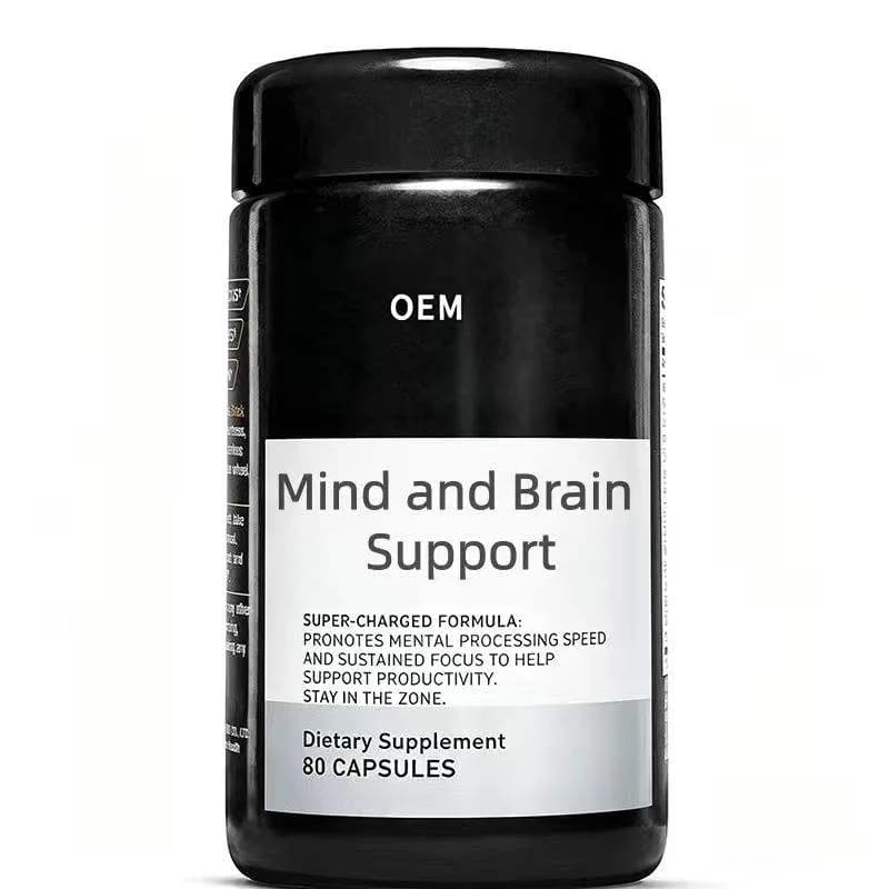 Mind and Brain Support Capsules 80 Count Super Charged Formula OEM Supplement for Mental Processing Speed and Sustained Focus