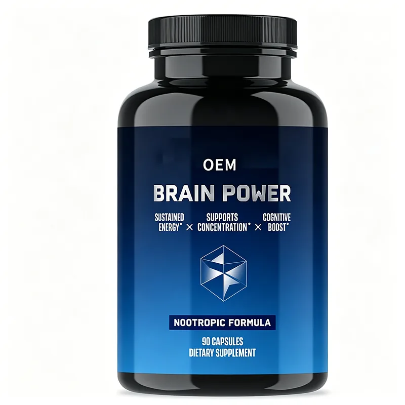 Brain Power Nootropic Formula Capsules 90 Count OEM Supplement for Cognitive Energy Concentration and Boost Support