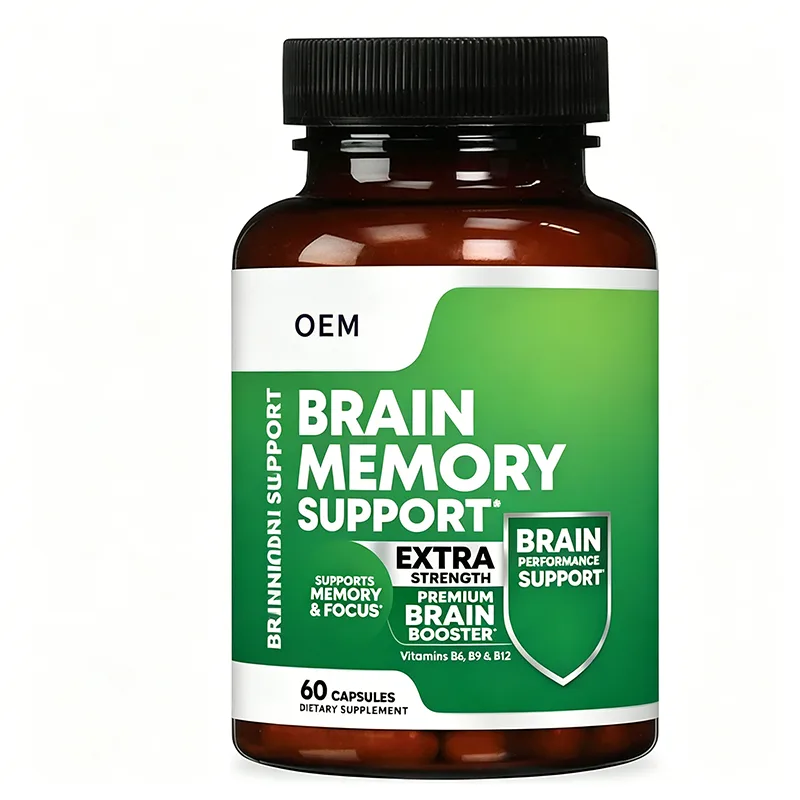 Brain Memory Support Extra Strength Capsules 60 Count with Vitamins B6 B9 B12 OEM Supplement for Memory Focus and Performance